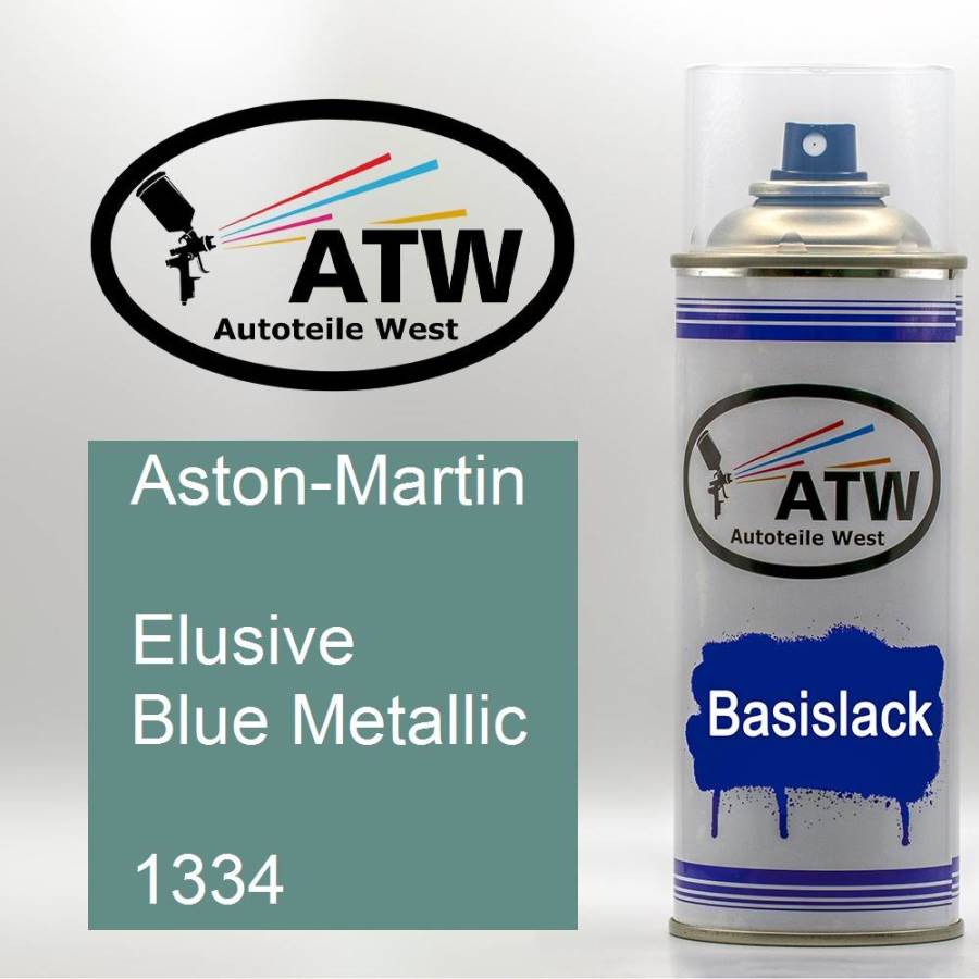 Aston-Martin, Elusive Blue Metallic, 1334: 400ml Sprühdose, von ATW Autoteile West.